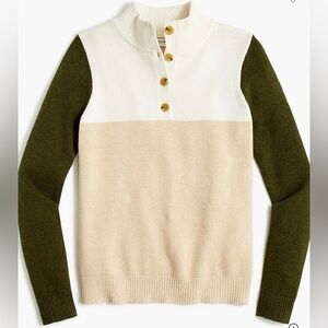 J. Crew Button jacquard pullover sweater